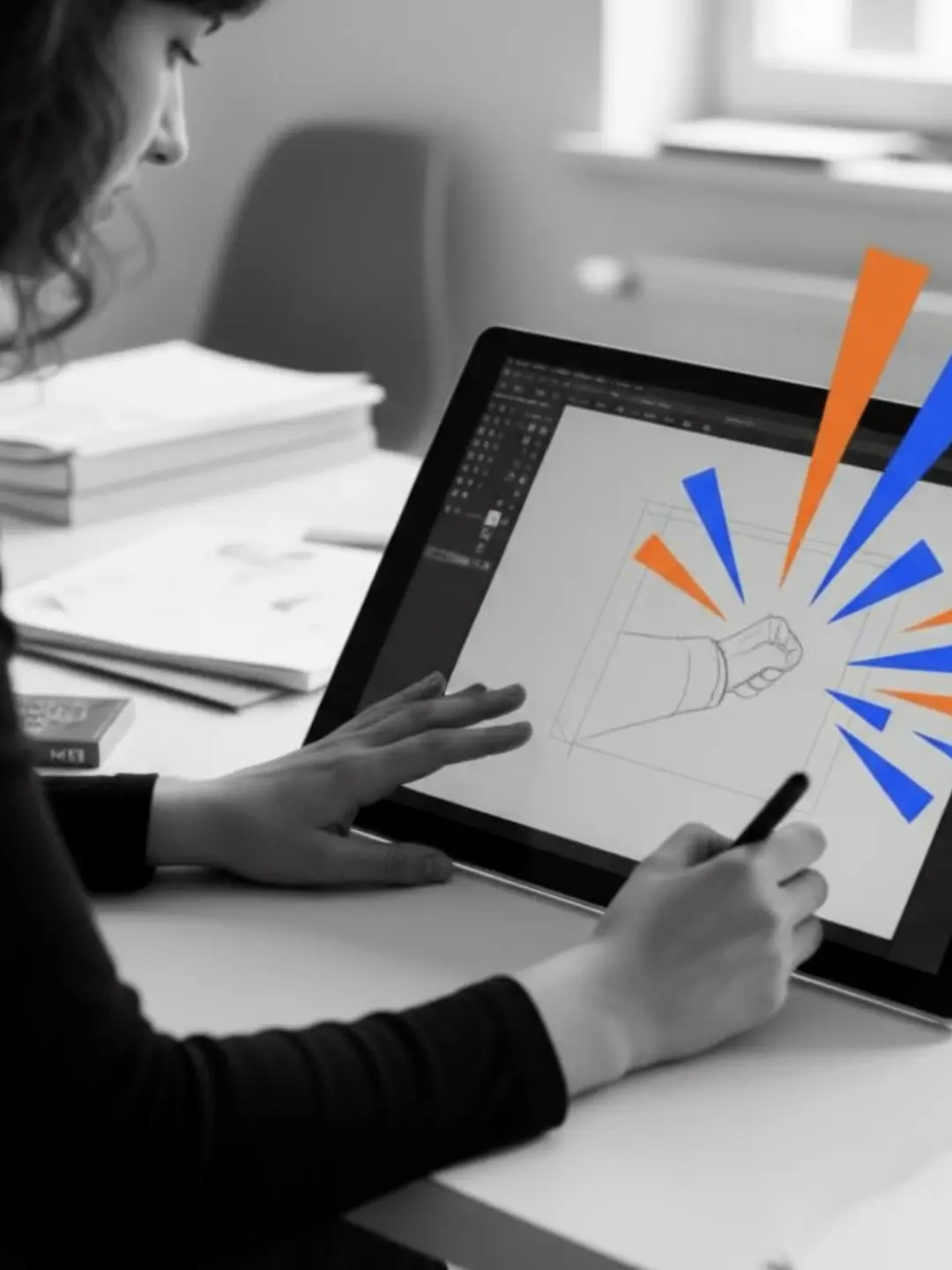 pessoa a mexer no computador