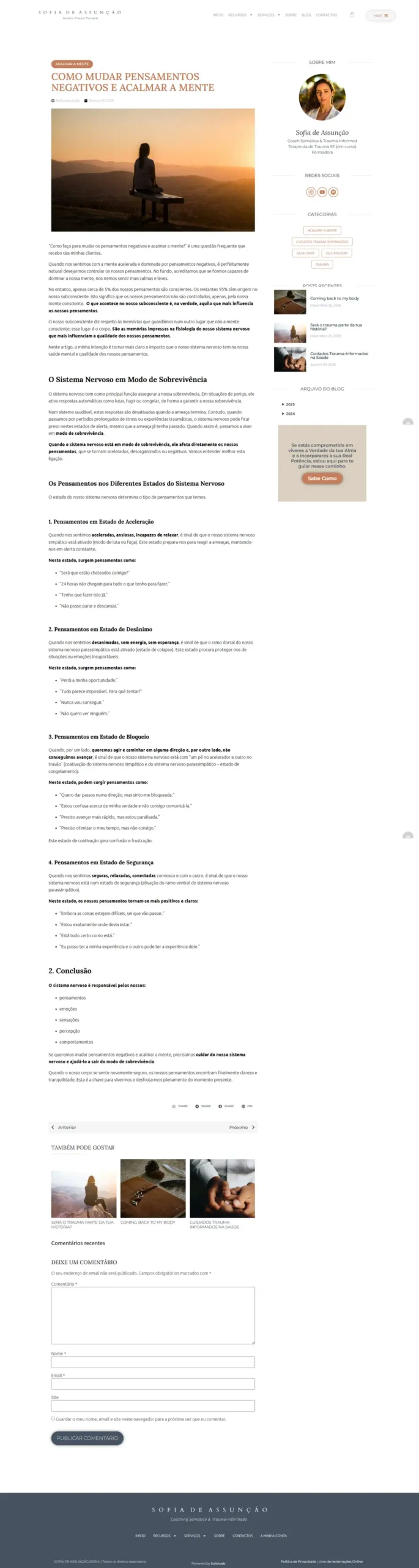 Página do artigo - blog